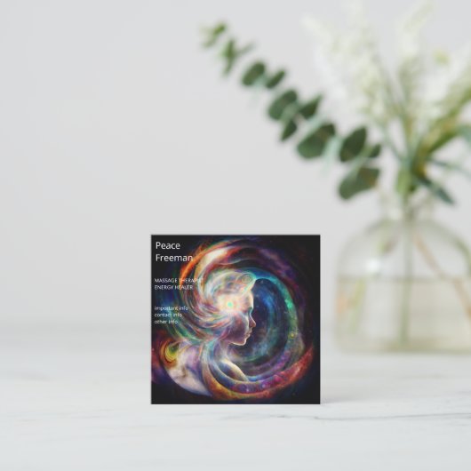 Chakras | Humane Auras | Energieheiler Quadratische Visitenkarte (Stehend Vorderseite)