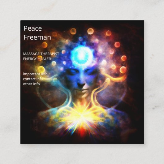 Chakras | Humane Auras | Energieheiler Quadratische Visitenkarte (Vorderseite)