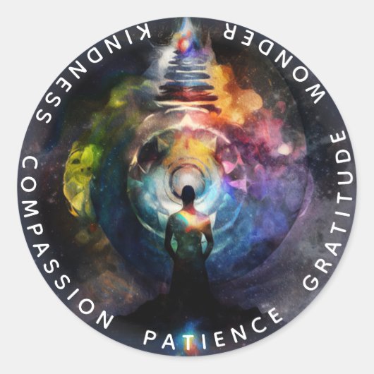 Chakras | Humane Auras | Energieheiler Runder Aufkleber (Vorderseite)
