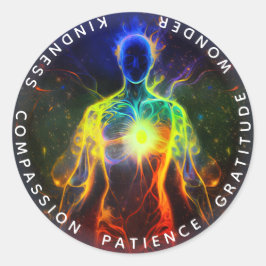 Chakras | Humane Auras | Energieheiler Runder Aufkleber
