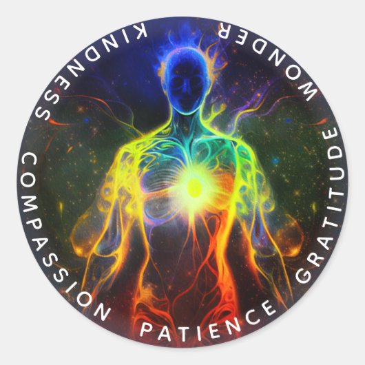 Chakras | Humane Auras | Energieheiler Runder Aufkleber (Vorderseite)