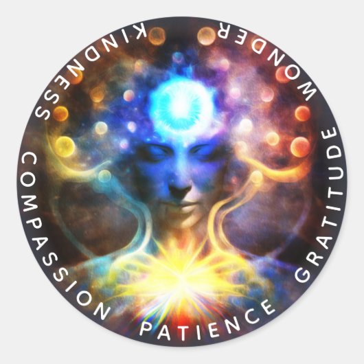 Chakras | Humane Auras | Energieheiler Runder Aufkleber (Vorderseite)