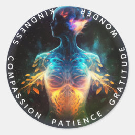 Chakras | Humane Auras | Energieheiler Runder Aufkleber