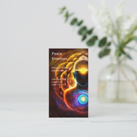 Chakras | Humane Auras | Energieheiler Visitenkarte (Stehend Vorderseite)