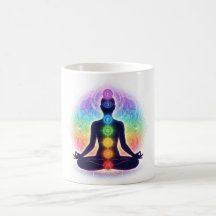 Chakras Meditation Kunst | Sieben farbenfrohe Symb