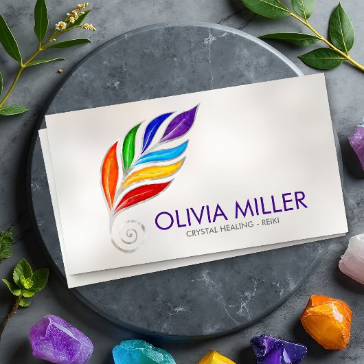 Chakras Tree Branch Blüh Visitenkarte