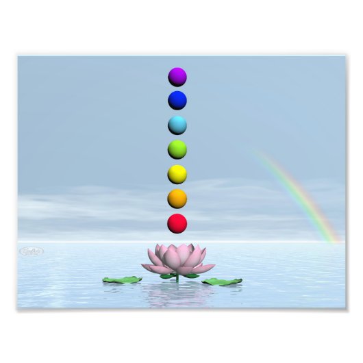 Chakras und Regenbogen - 3D-Darstellung Fotodruck (Vorne)