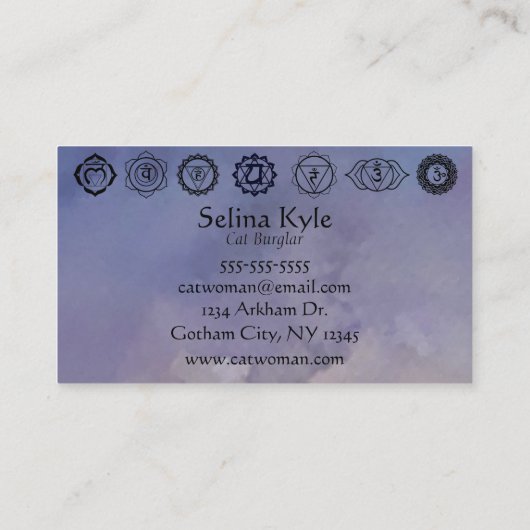 Chakras Visitenkarte (Rückseite)