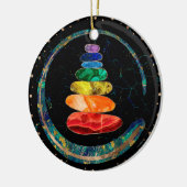 Chakras Zen Stones und Enso-Kreis Keramik Ornament (Links)