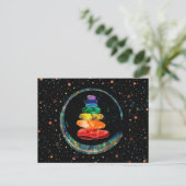 Chakras Zen Stones und Enso-Kreis Postkarte (Stehend Vorderseite)