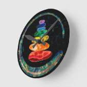 Chakras Zen Stones und Enso-Kreis Runde Wanduhr (Winkel)