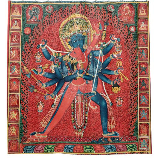 Chakrasamvara und Consort Vajravarahi Duschvorhang (Vorderseite)