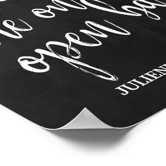 Chalboard Wedding Open Bar 8x10 Sign Poster (Ecke)