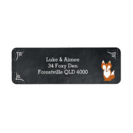 Chalboard Woodland Fox Adressaufkleber