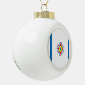 Chaldean Flaggen-WeihnachtsKeramik-Ball-Verzierung Keramik Kugel-Ornament (Links)