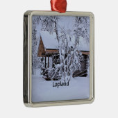 Chalet in Lapland Ornament Aus Metall (Rechts)