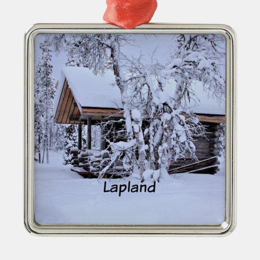 Chalet in Lapland Ornament Aus Metall (Vorne)