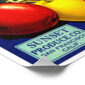 Chalet-Markenäpfel Sunset Produce Co Poster (Ecke)