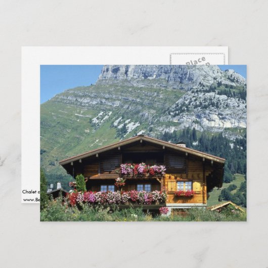 Chalet oberhalb von Le Grand Bornand, Französische Postkarte (Vorne/Hinten)