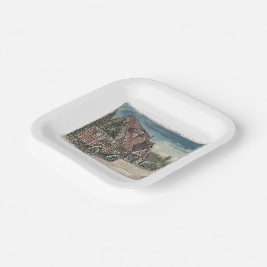 Chalet Pappteller (Gewinkelt)