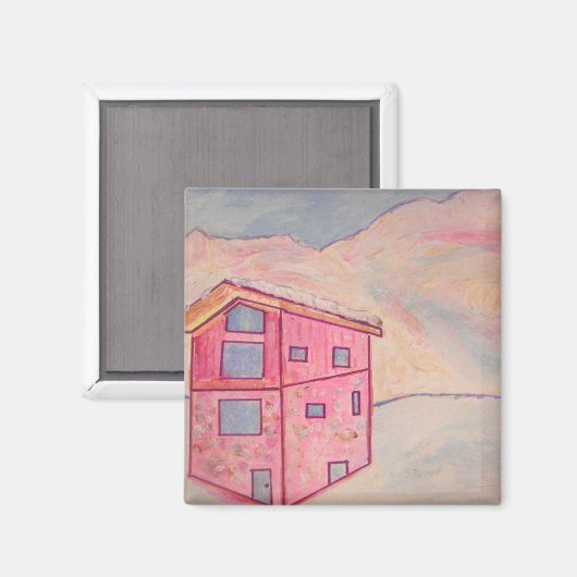 Chalet Snow Magnet (Vorderseite/Rückseite)