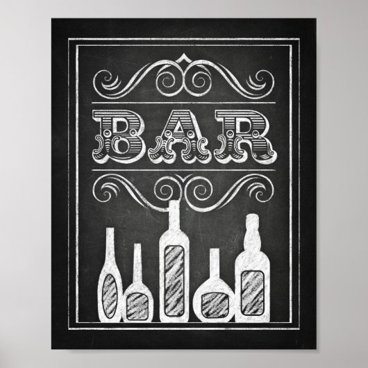 Chalet Style BAR Sign Print Poster (Vorne)