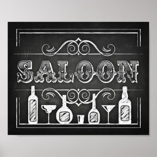 Chalet Style Party Print / SALOON-Zeichen Poster (Vorne)