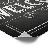 Chalet Style Party Print / WILLKOMMEN Schild Plaka (Ecke)