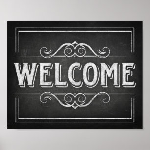 Chalet Style Party Print / WILLKOMMEN Schild Plaka