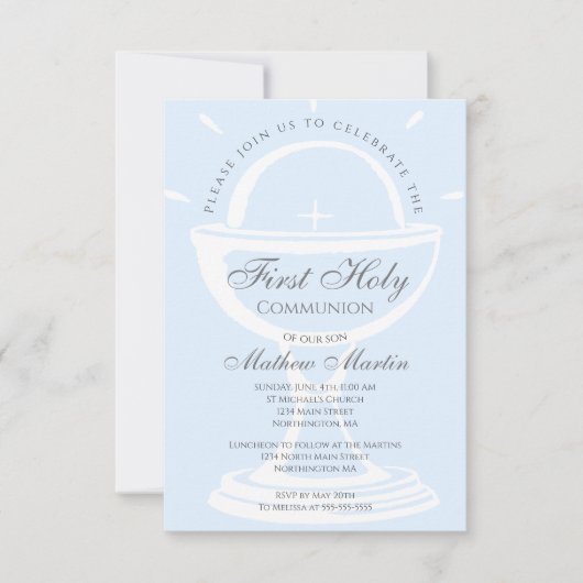 Chalice Blue Boy Einladung (Vorderseite)