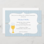 Chalice Blue Grey Erste Heilige Kommune Einladung (Vorne/Hinten)