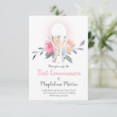 Chalice Chalice der erste heilige Kommunion Hospiz Einladung (Stehend Vorderseite)