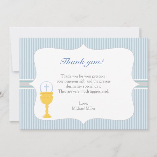 Chalice Communion Blue Danke-Card Dankeskarte (Vorderseite)