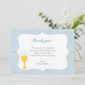Chalice Communion Blue Danke-Card Dankeskarte (Stehend Vorderseite)