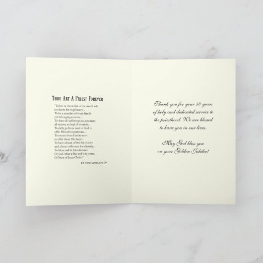 Chalice Elegant zum 50. Jubiläum Karte (Innenseite)