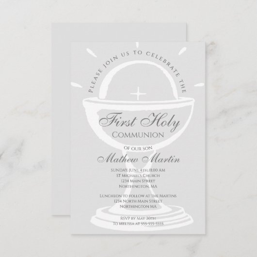 Chalice grau einladung (Vorne/Hinten)