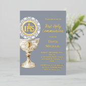 Chalice Host First Communion Folieneinladung (Stehend vorne)