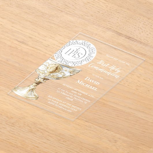 Chalice Host First Holy Communion Acryleinladungen (Ablage )