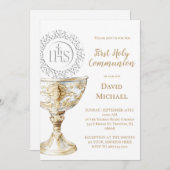 Chalice Host First Holy Communion Einladung (Vorne/Hinten)