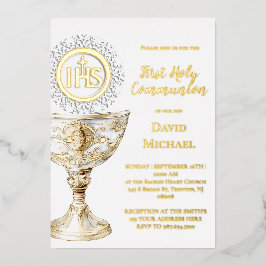 Chalice Host First Holy Communion Folieneinladung