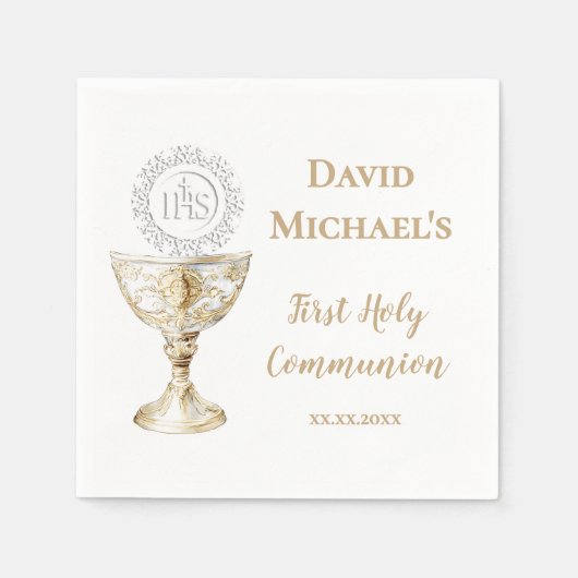 Chalice Host First Holy Communion Serviette (Vorderseite)