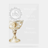 Chalice Host First Holy Communion welcome Acrylschild (Vorderseite)