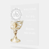 Chalice Host First Holy Communion welcome Acrylschild (Winkel)