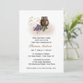 Chalice, Kreuz, Trauben-Kommunions-Einladung Einladung (Stehend Vorderseite)