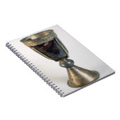 Chalice mit Juwelen und einer Aufschrift auf dem Notizblock (Rechte Seite)