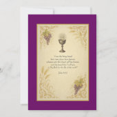 Chalice nad Calle et Grapes (Erste Heilige Kommuni Einladung (Vorderseite)