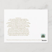 Chalice of Christ with Gedicht: Die heilige Stunde Postkarte (Rückseite)