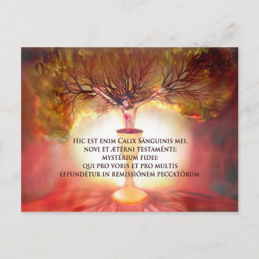 Chalice of Christ with Gedicht: Die heilige Stunde Postkarte (Vorderseite)