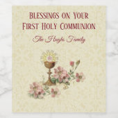 Chalice Pink Blume Weinetikett (Einzelnes Label)