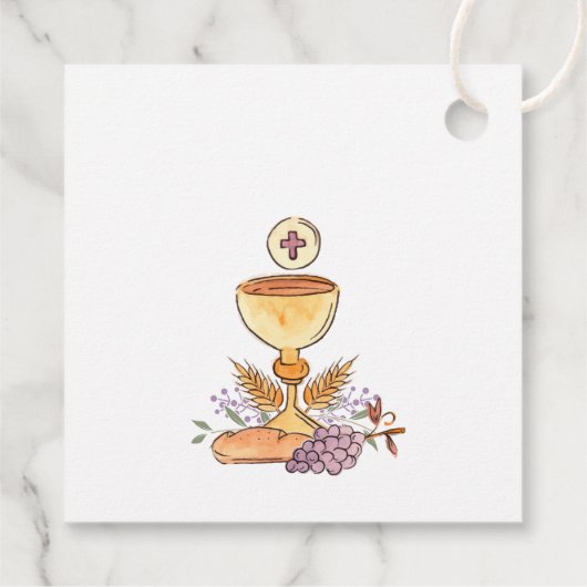 Chalice, Trauben, Weizen Geschenkanhänger (Rückseite)